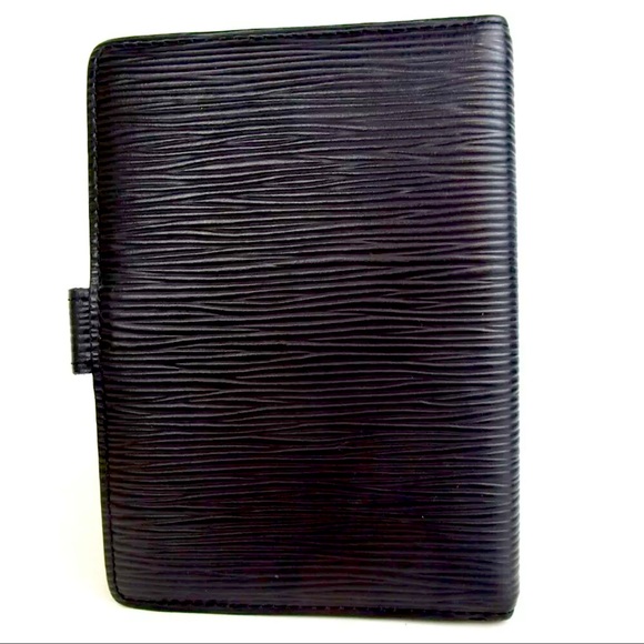 AUTH Louis Vuitton Black Epi Leather Agenda Notebook Passport Cover Card Holder - Picture 2 of 9